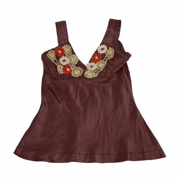 Free People 100%Silk Crochet Tank Blouse app s - Picture 8 of 14